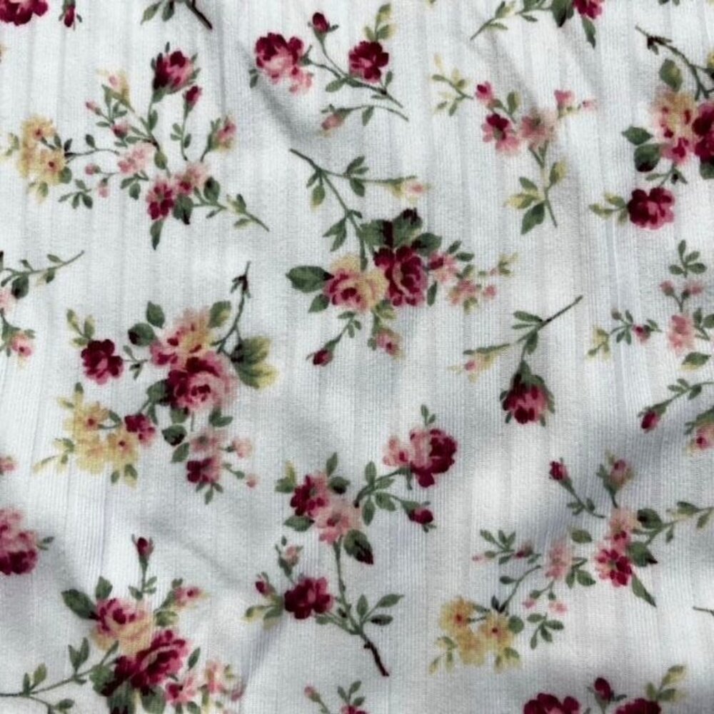 Flora Nikrooz Women's New Size Small Floral Ribbed Pajama Set - Picture 5 of 5